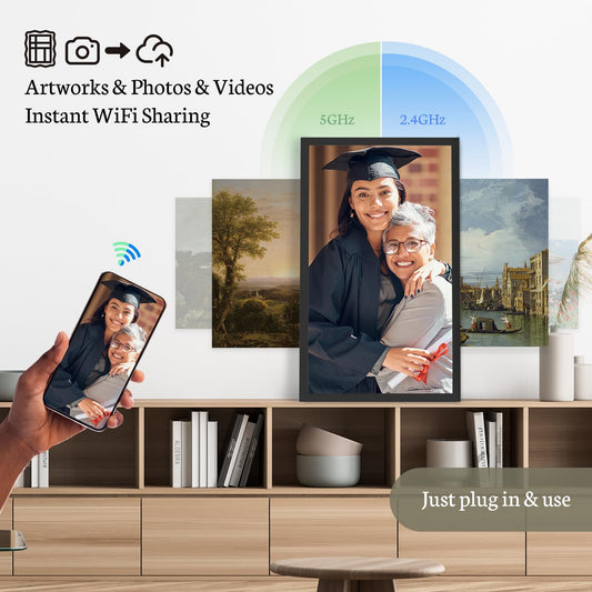 BSIMB 32-Inch FHD WiFi Digital Picture Display Frame – Wall Mount Ready