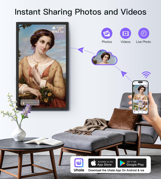 Uhale 32-Inch Large WiFi Digital Picture Frame with Remote Control
