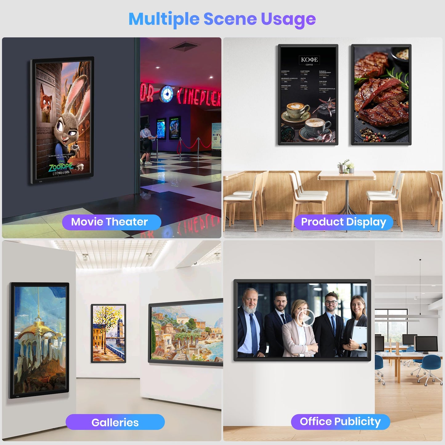Uhale 32-Inch Smart Electronic Photo Frame with Auto-Rotate & WiFi