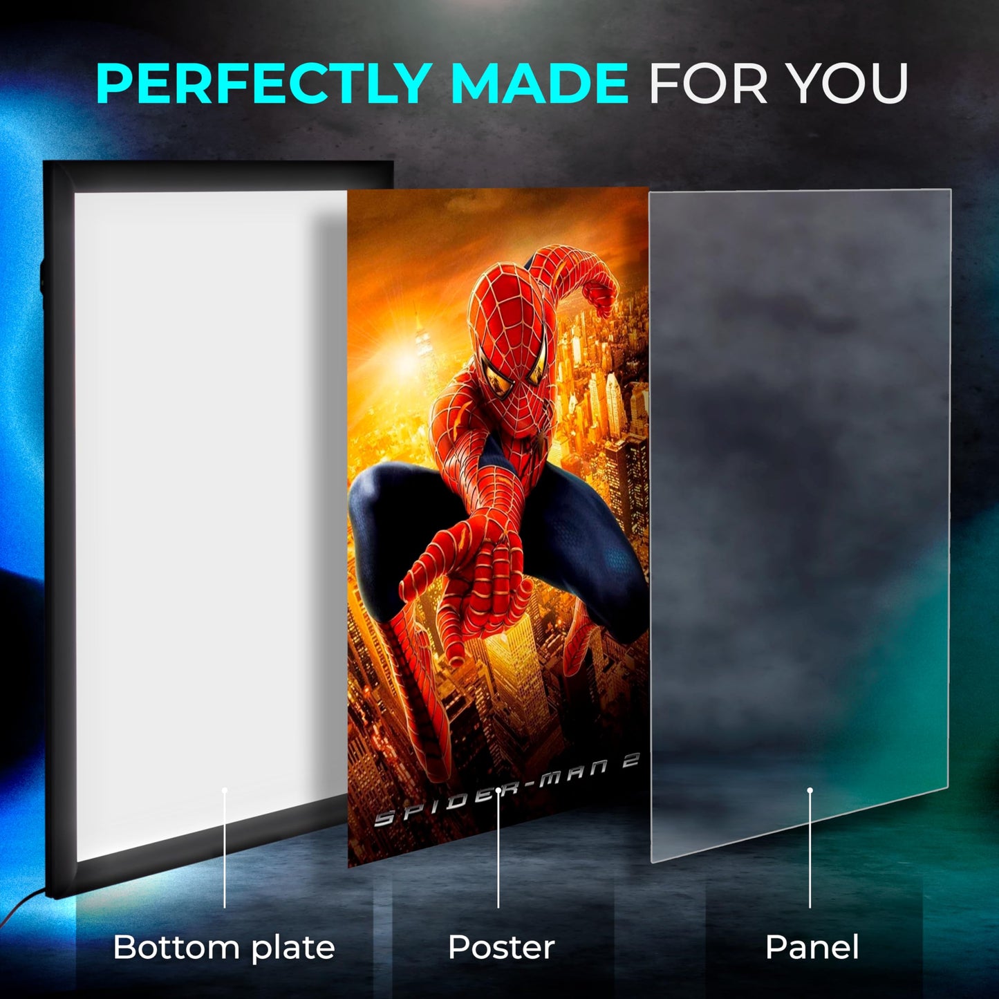 NexaFrame LED Backlit Cinema Poster Display Frame – 24x36 Black Edition