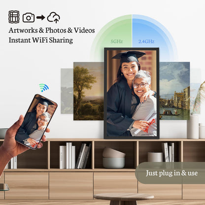 BSIMB 32-Inch FHD WiFi Digital Picture Display Frame – Wall Mount Ready
