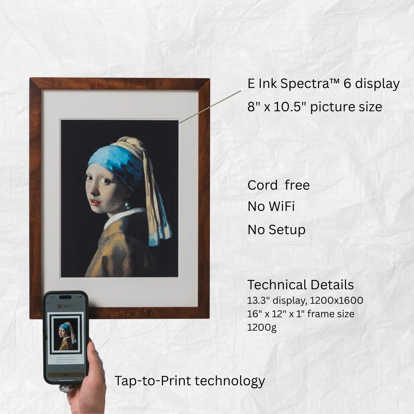 Reflection Frame Wireless ePaper Digital Art & Photo Display – 13.3 Inch