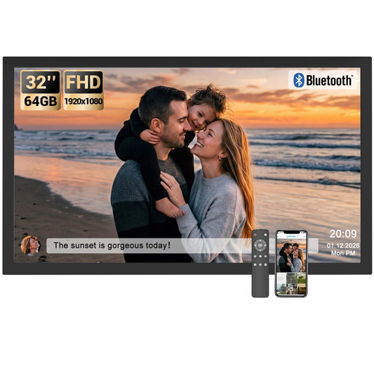 BSIMB 32-Inch FHD WiFi Digital Picture Display Frame – Wall Mount Ready