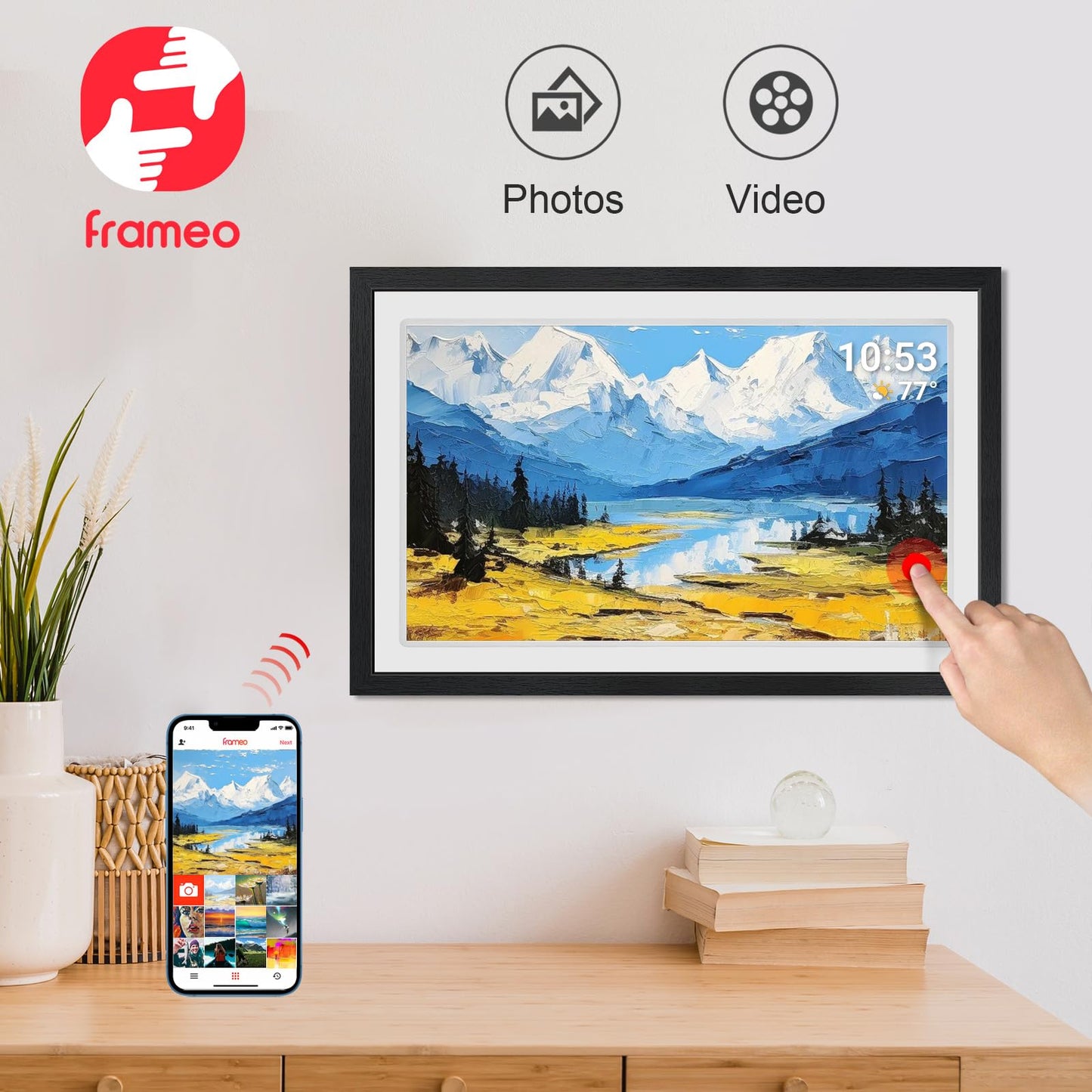 21.5-Inch FRAMEO Smart WiFi Digital Photo Frame with FHD IPS Display