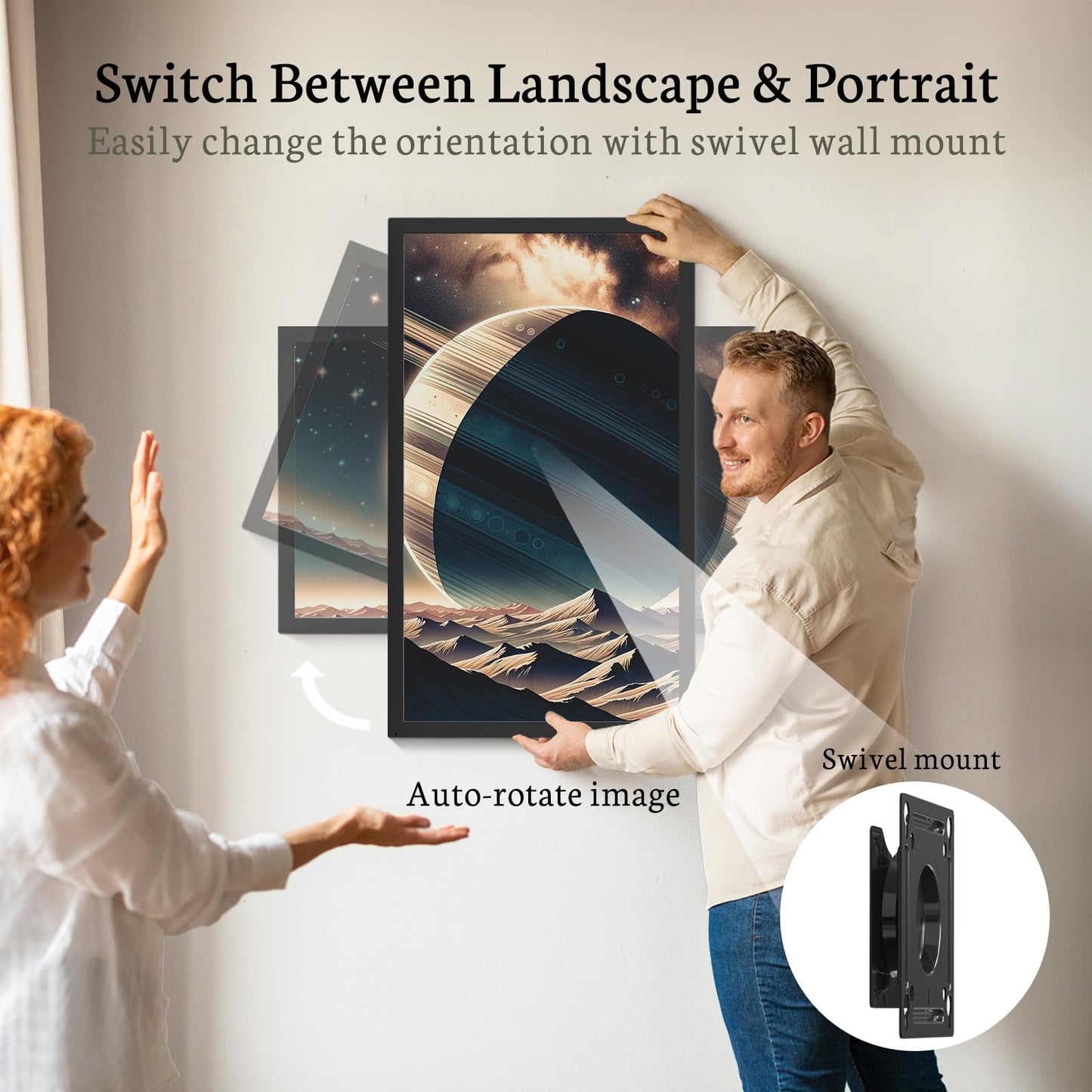 BSIMB 32-Inch FHD WiFi Digital Picture Display Frame – Wall Mount Ready