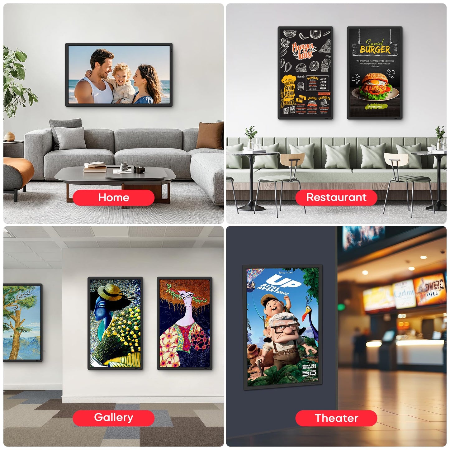 Frameo 32-Inch Extra Large WiFi Digital Photo Frame with FHD Touch Screen