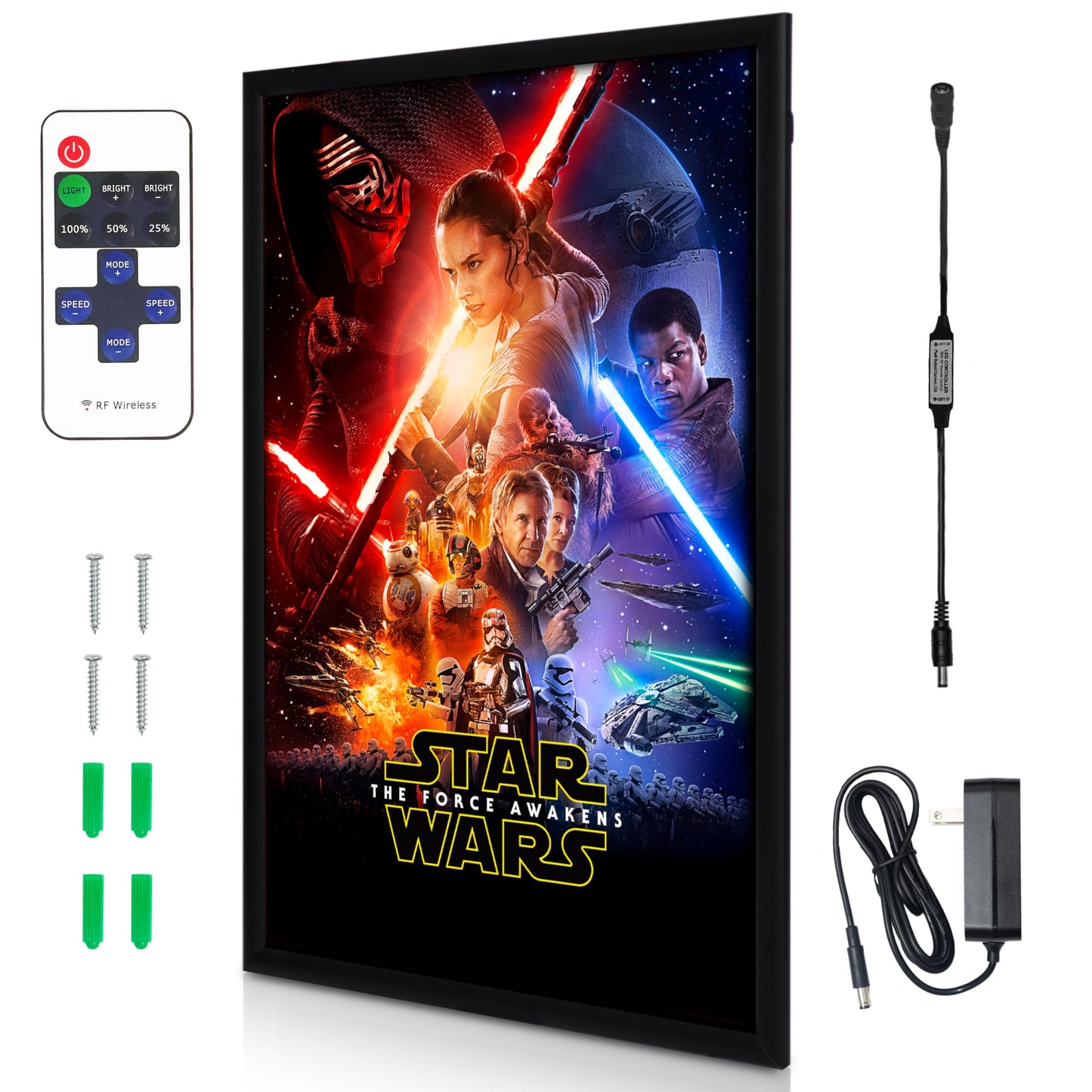 NexaFrame LED Backlit Cinema Poster Display Frame – 24x36 Black Edition