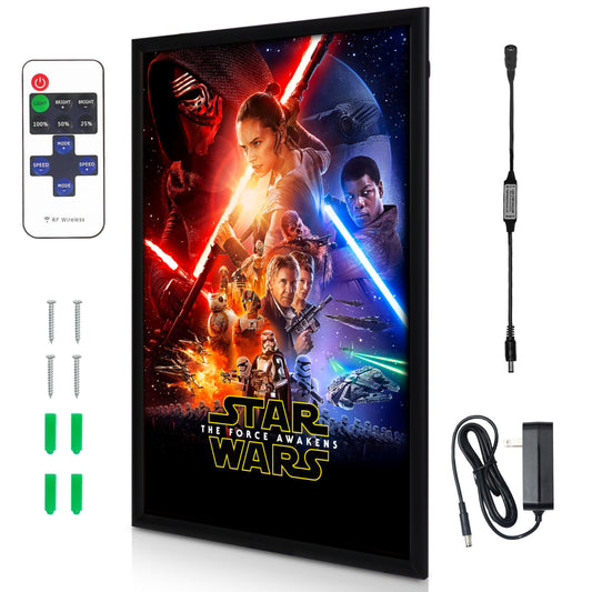 NexaFrame LED Backlit Cinema Poster Display Frame – 24x36 Black Edition