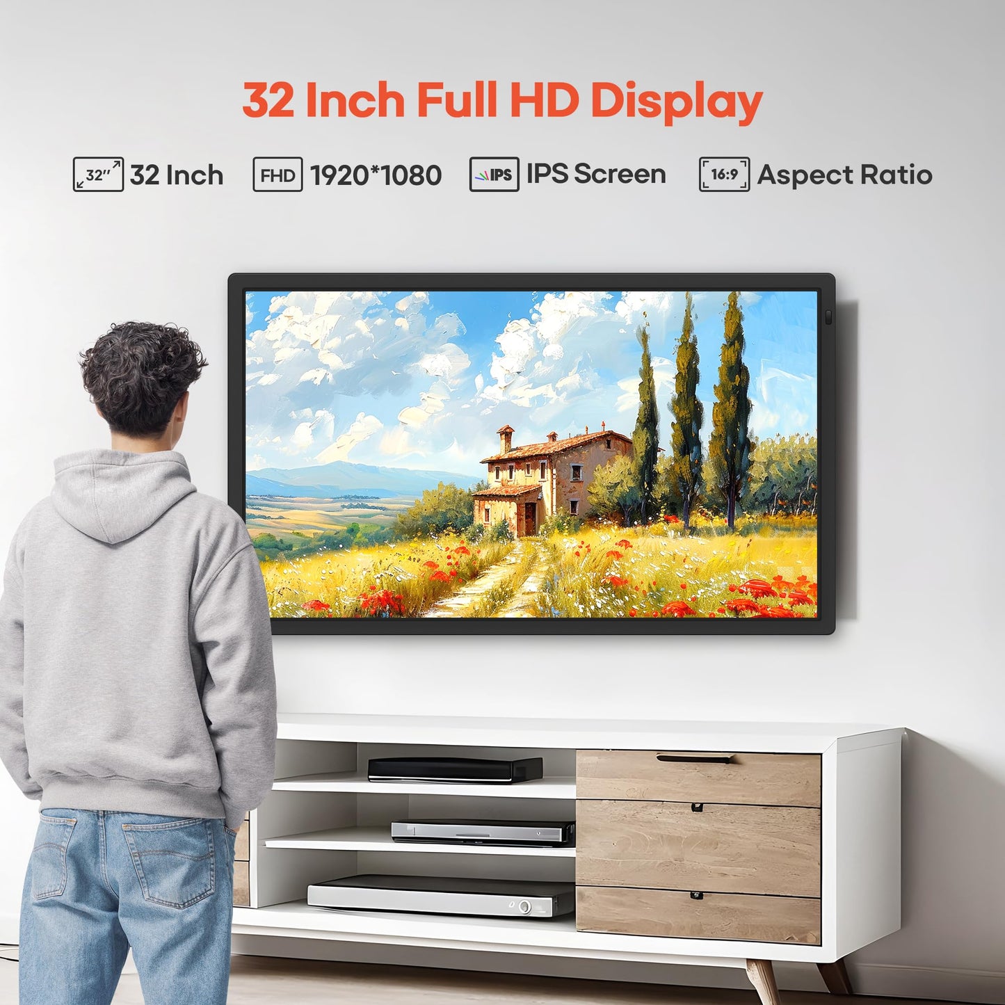 Frameo 32-Inch Smart WiFi Digital Picture Frame with 64GB Memory