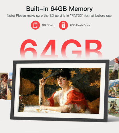 BIGASUO 21.5-Inch Frameo Smart Digital Picture Frame with 64GB Storage