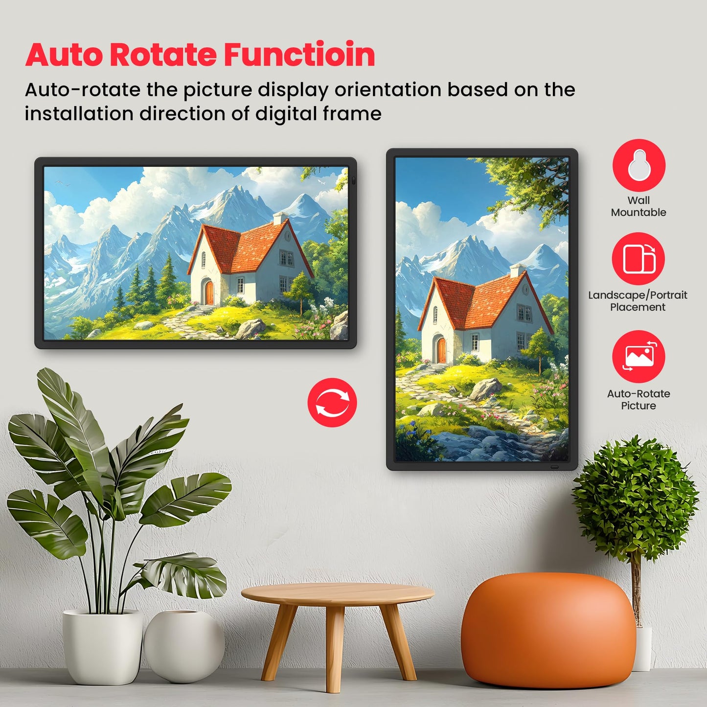 Frameo 32-Inch Extra Large WiFi Digital Photo Frame with FHD Touch Screen