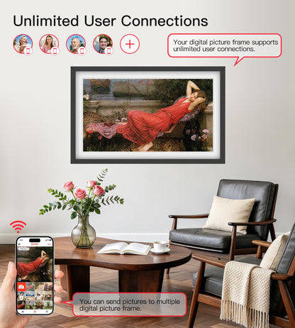 BIGASUO 21.5-Inch Frameo Smart Digital Picture Frame with 64GB Storage