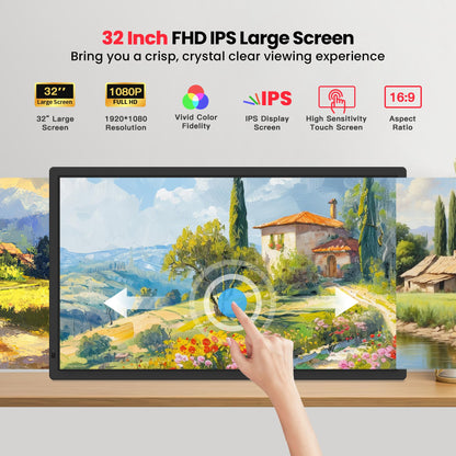 Frameo 32-Inch Extra Large WiFi Digital Photo Frame with FHD Touch Screen