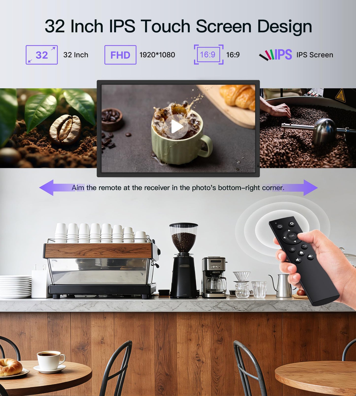 Uhale 32-Inch Large WiFi Digital Picture Frame with Remote Control