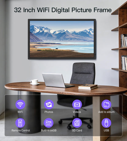 Uhale 32-Inch Large WiFi Digital Picture Frame with Remote Control