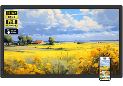 Frameo 32-Inch Extra Large WiFi Digital Photo Frame with FHD Touch Screen