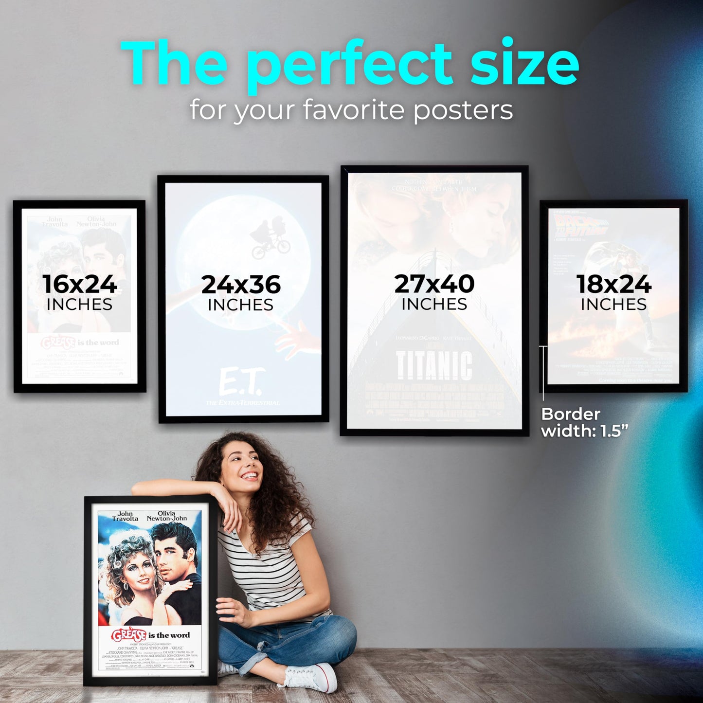 NexaFrame LED Backlit Cinema Poster Display Frame – 24x36 Black Edition