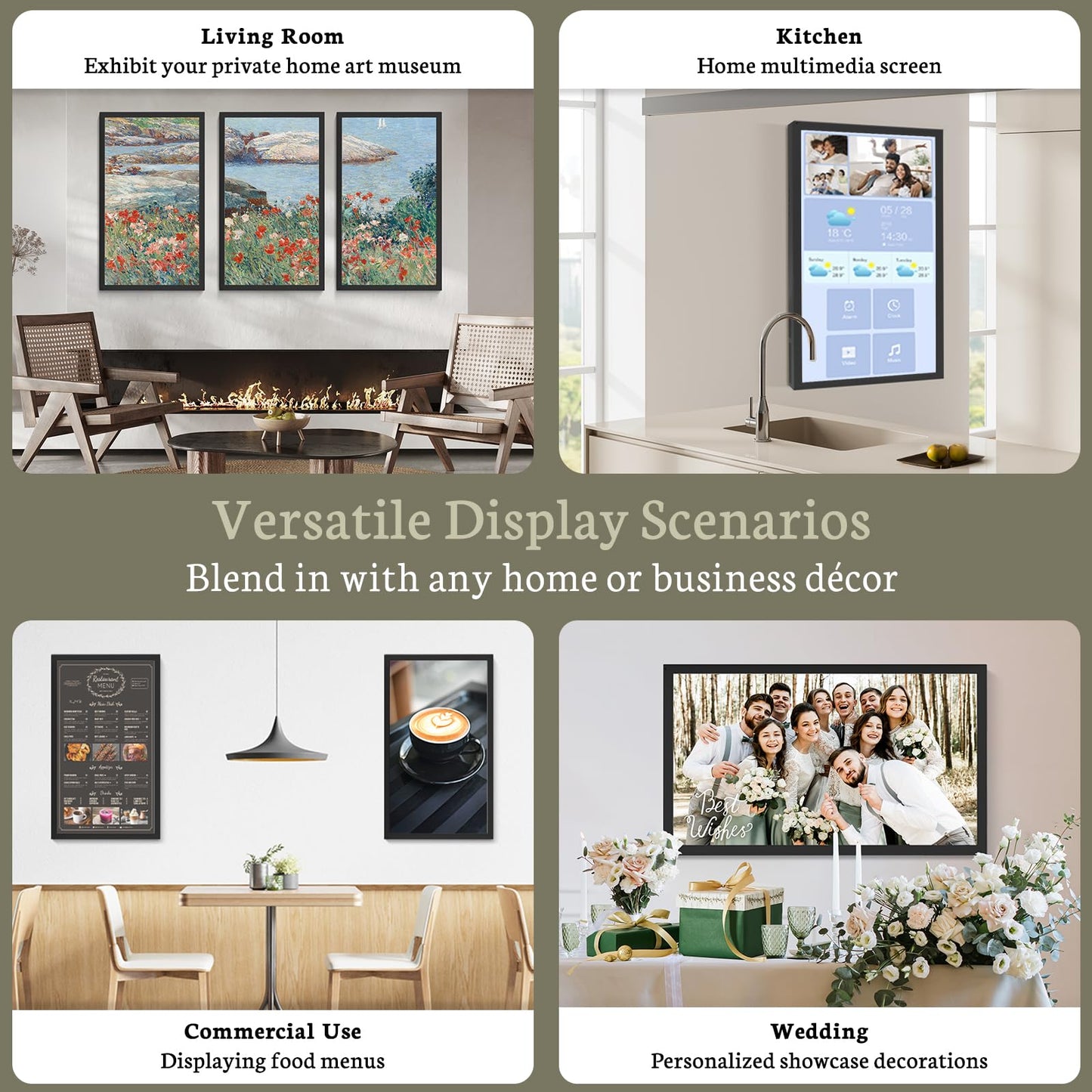 BSIMB 32-Inch FHD WiFi Digital Picture Display Frame – Wall Mount Ready